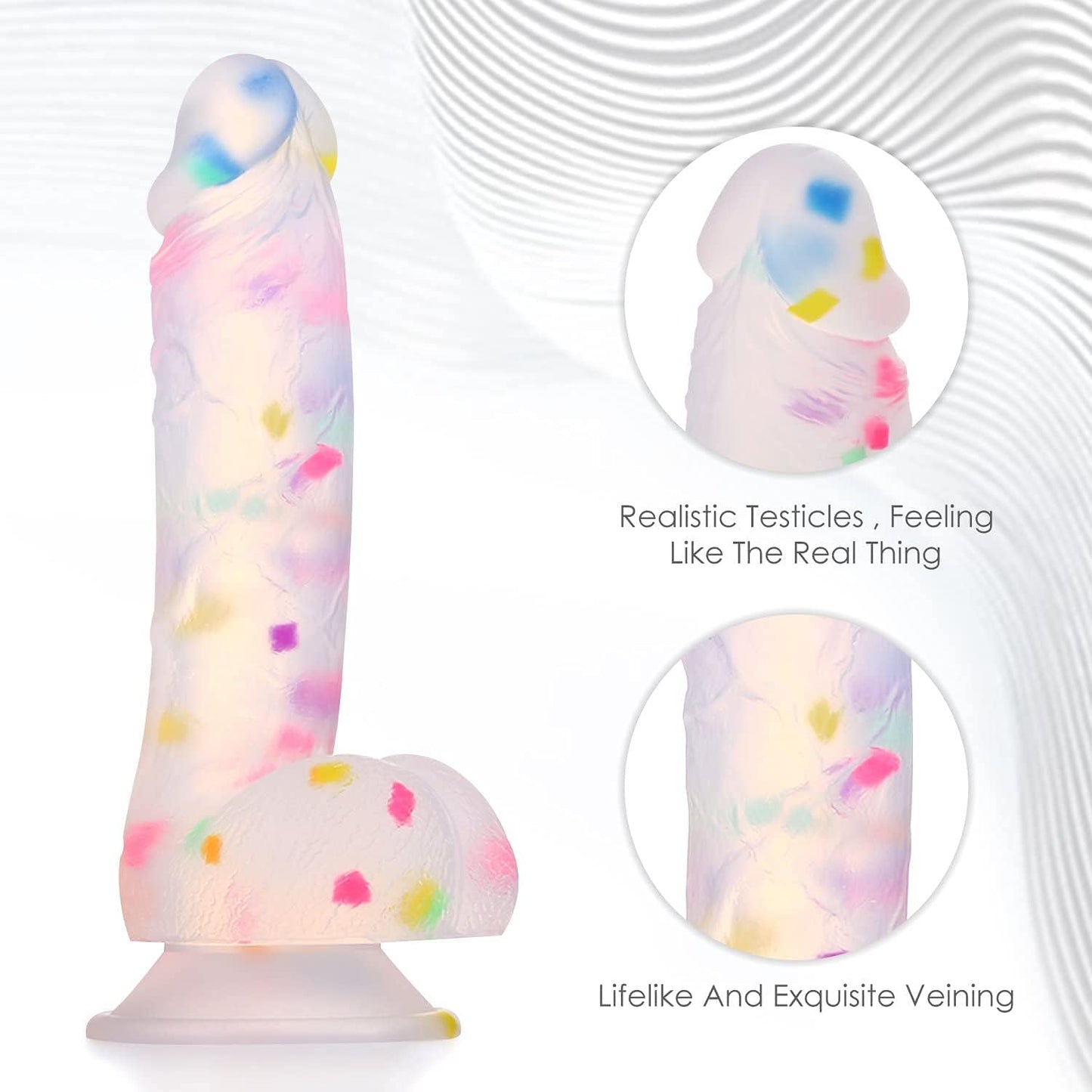 Realistic Silicone Clear Dildo, 7"