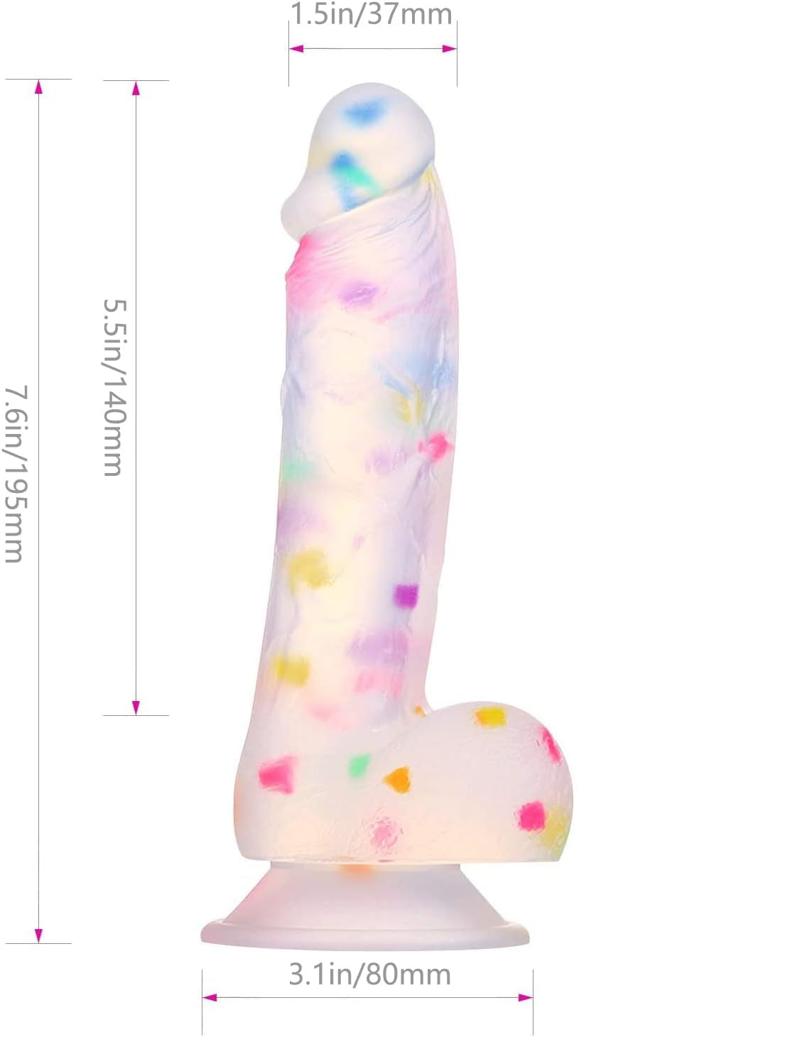 Realistic Silicone Clear Dildo, 7"