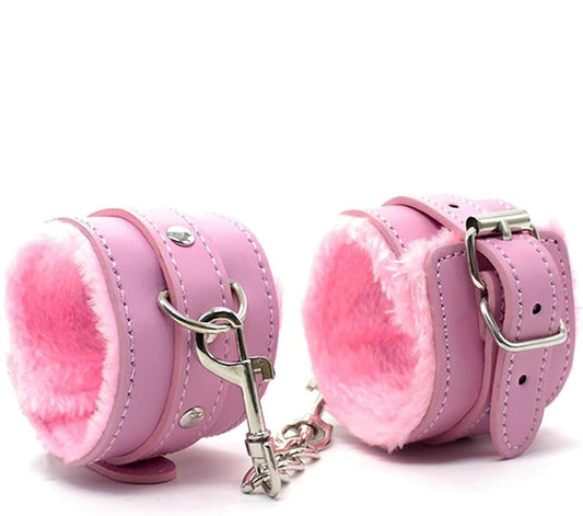 Soft Pink Cosplay Plush Handcuffs Set 