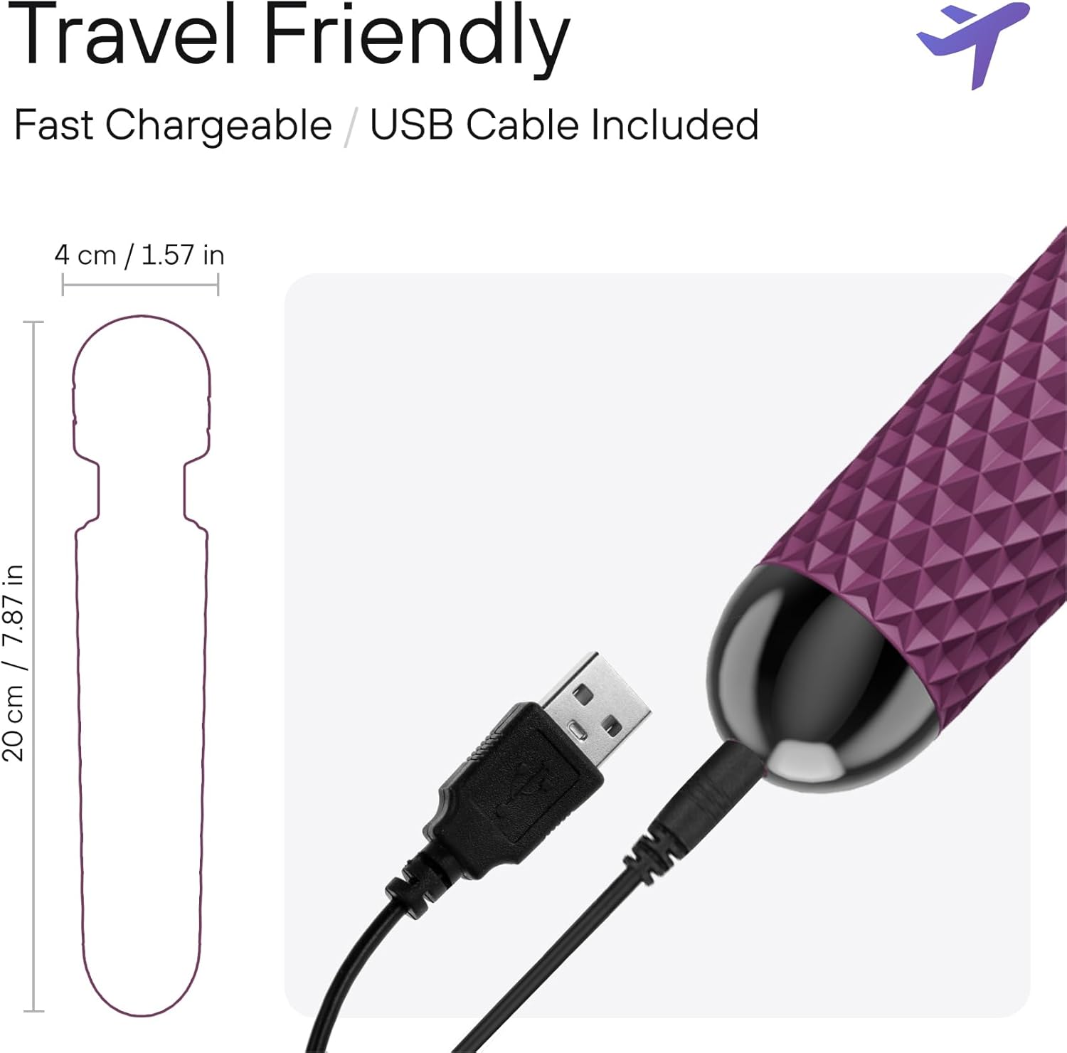 Handheld Cordless Personal Wand Massager 