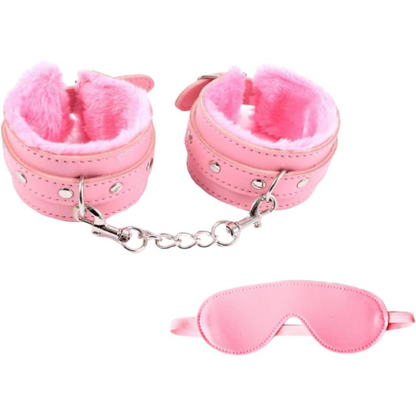 Bondage Deluxe Soft Pink Plush Handcuffs Set