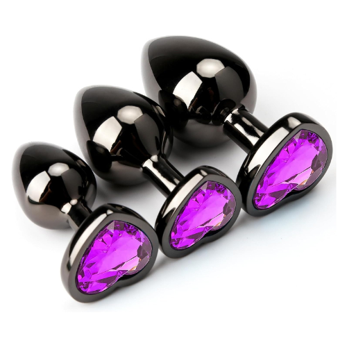 Heart Jewel 3 Pcs Butt Plug Set