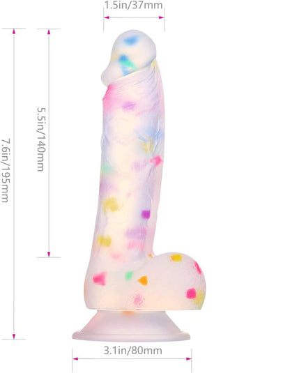 Realistic Silicone Clear Dildo, 7" 